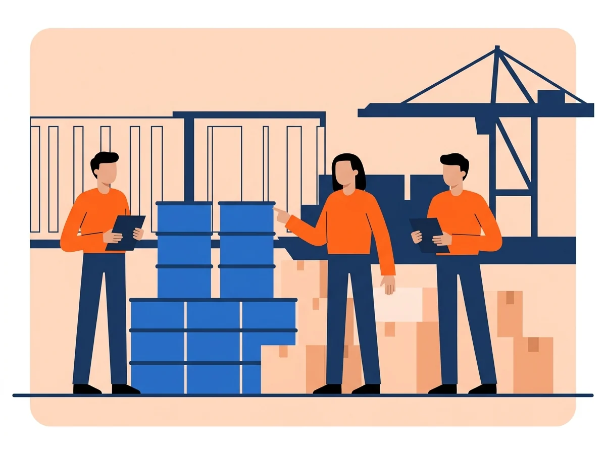 Counting imported and bonded stock at a Chennai warehouse close to the port
