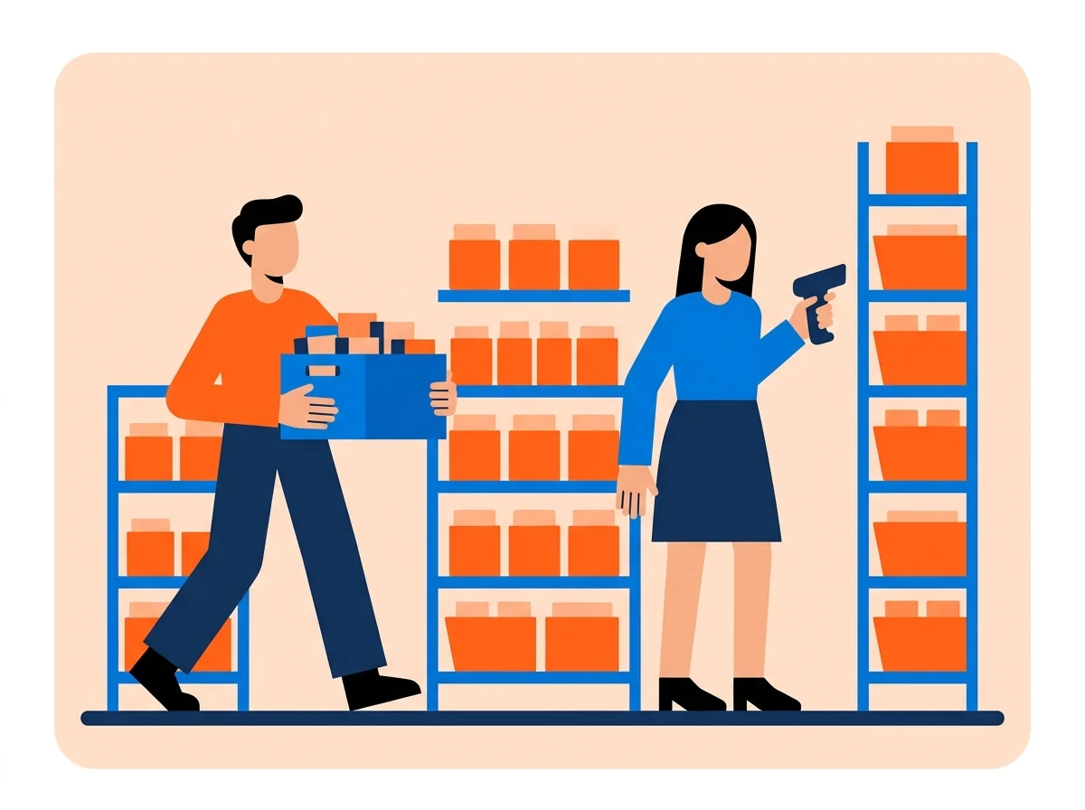 Counting fast-moving packs in a compact dark store where stock turns over within days