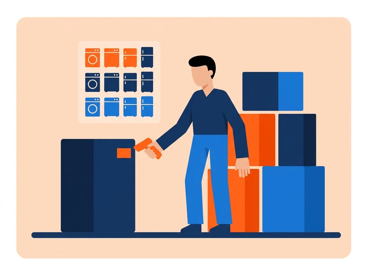 Verifying serialised appliances by scanning each unit rather than counting cartons by quantity
