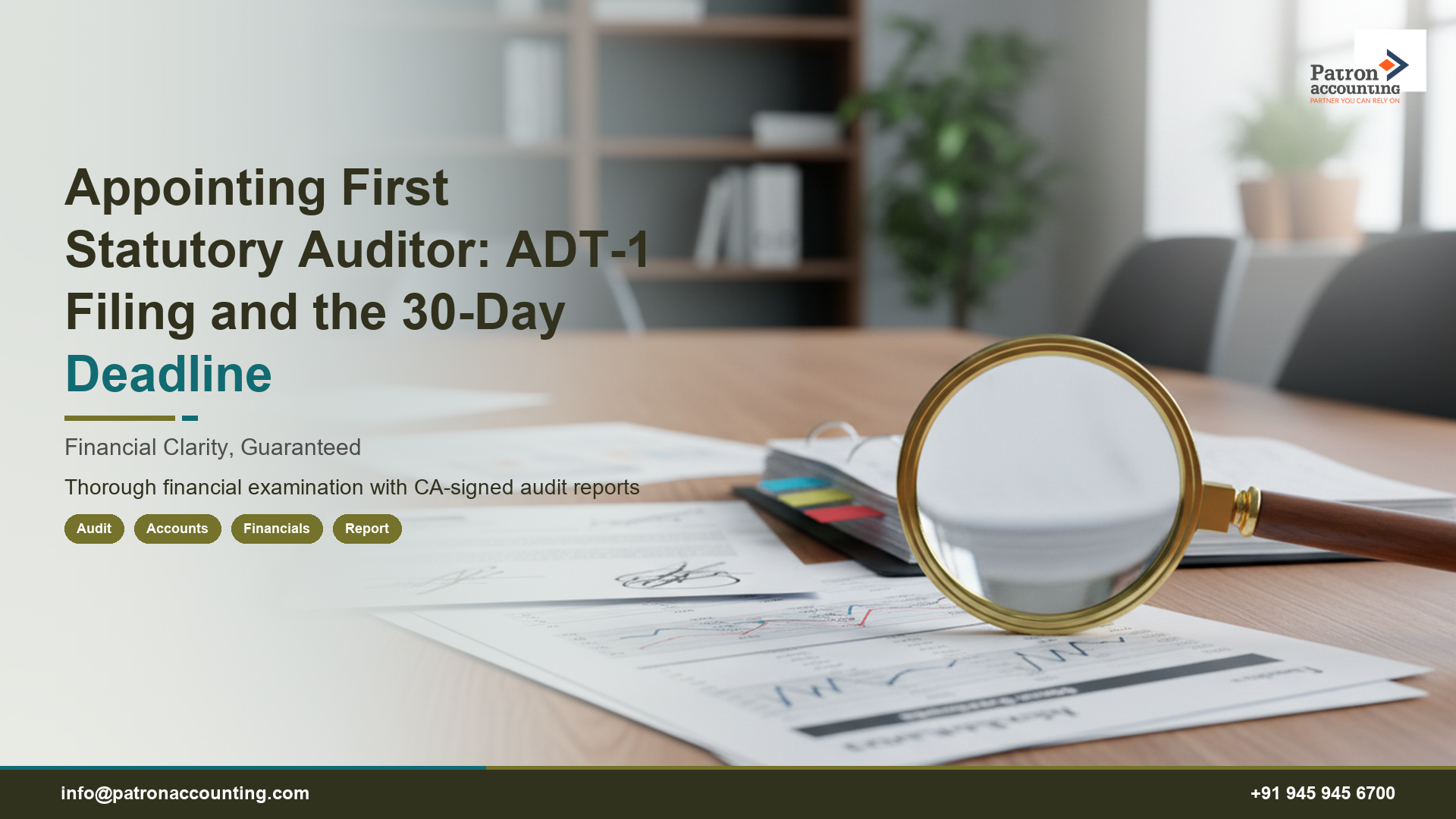 Appointing First Statutory Auditor: ADT-1 Filing and the 30-Day Deadline