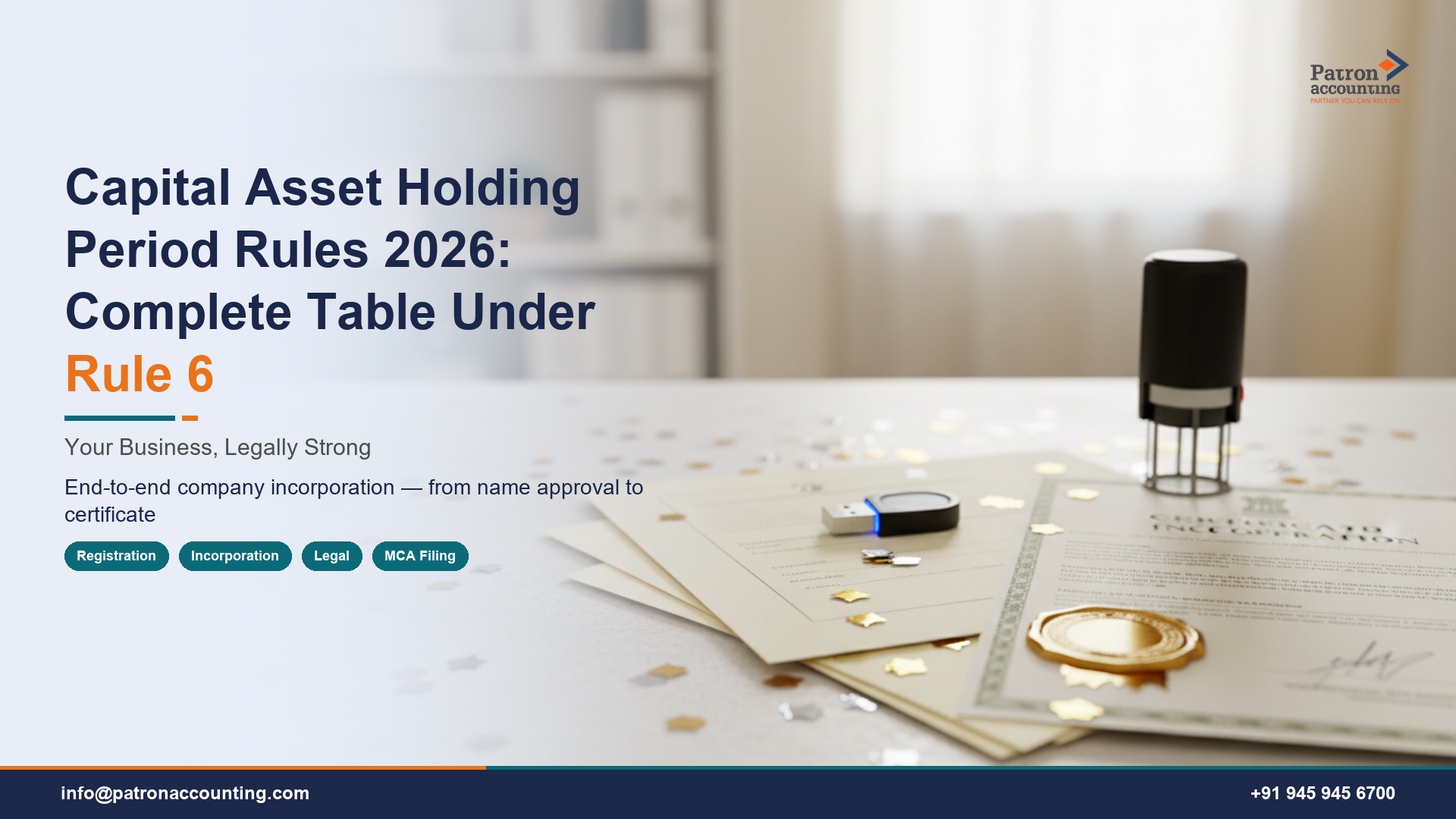 Capital Asset Holding Period Rules 2026: Complete Table Under Rule 6