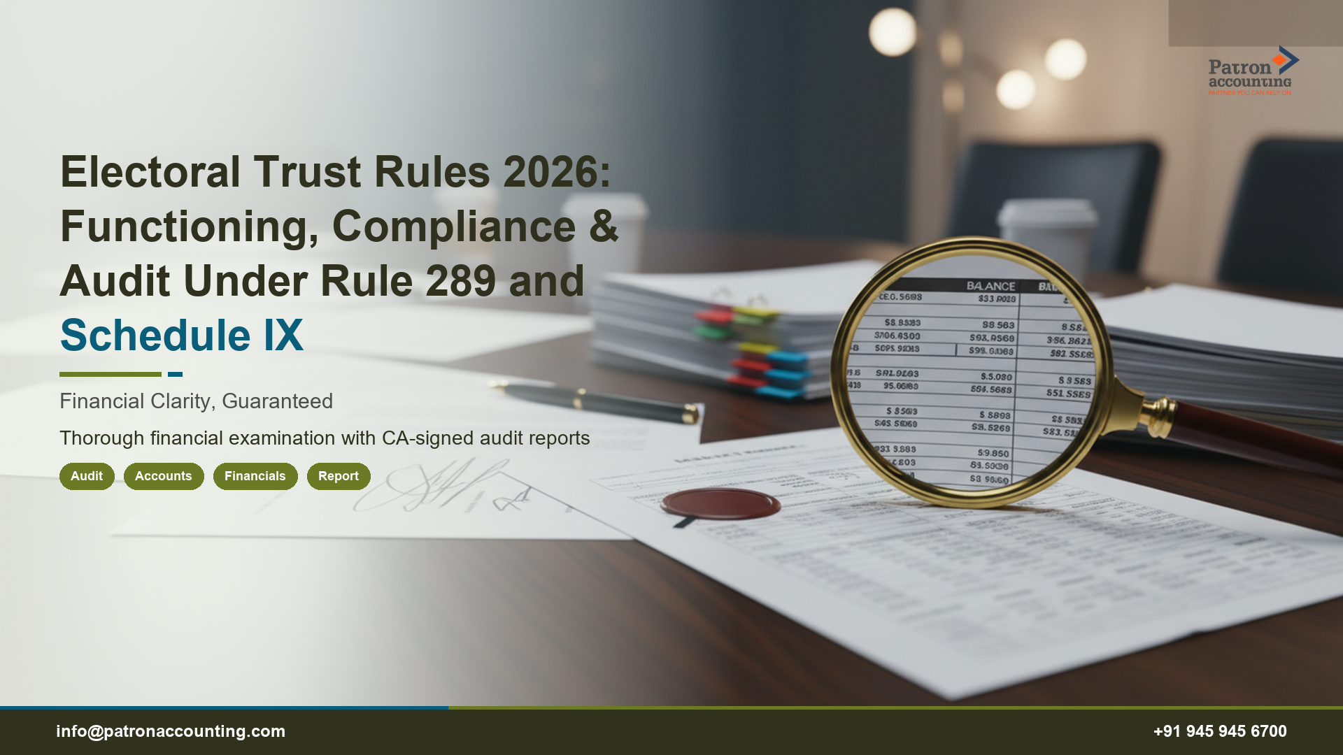 Electoral Trust Rules 2026: Functioning, Compliance & Audit Under Rule 289 and Schedule IX