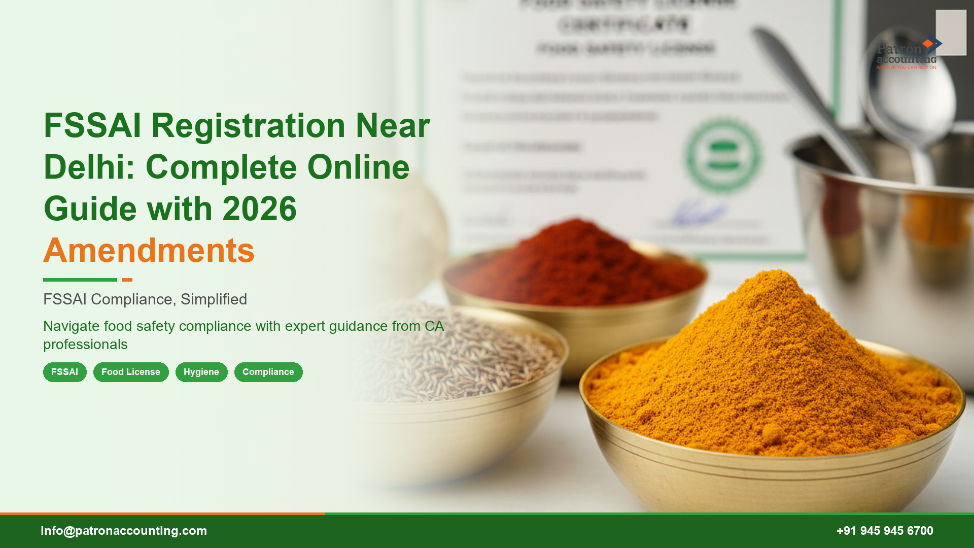 FSSAI Registration Near Delhi: Complete Online Guide with 2026 Amendments