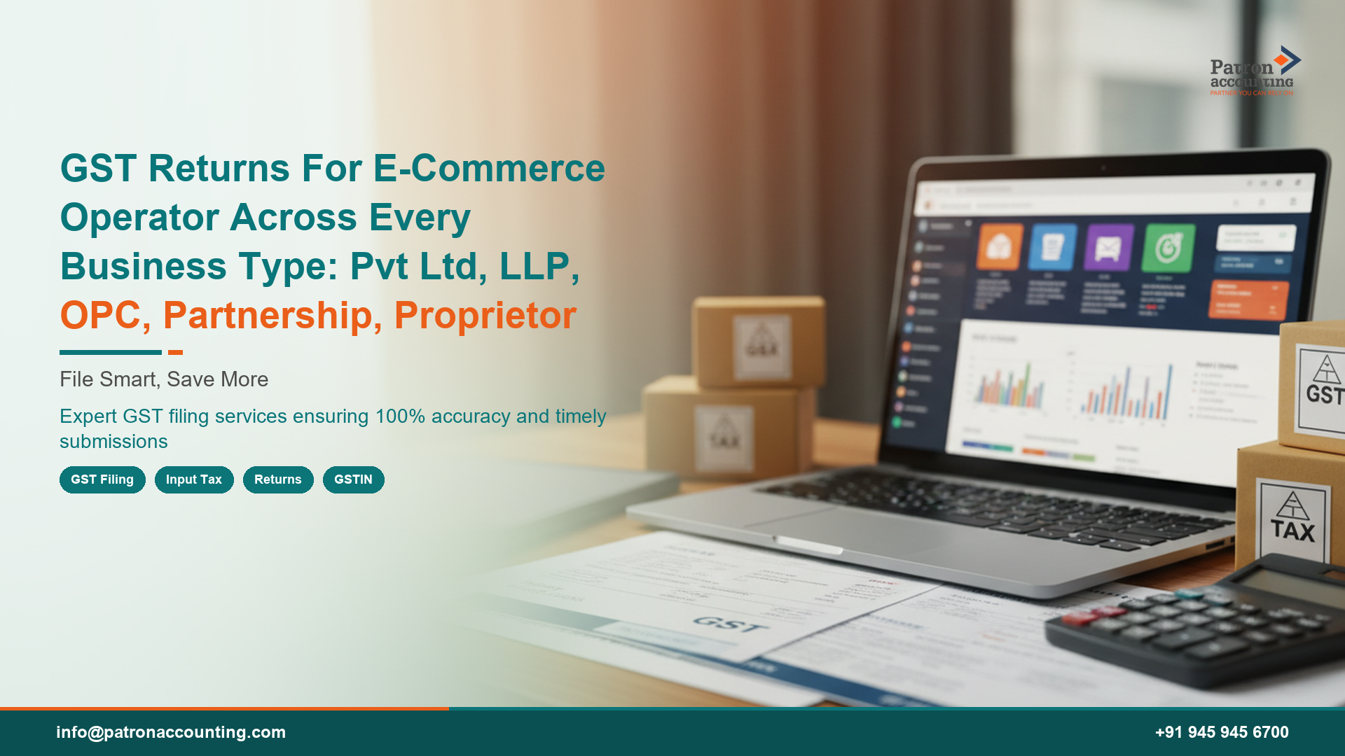 GST Returns For E-Commerce Operator Across Every Business Type: Pvt Ltd, LLP, OPC, Partnership, Proprietor