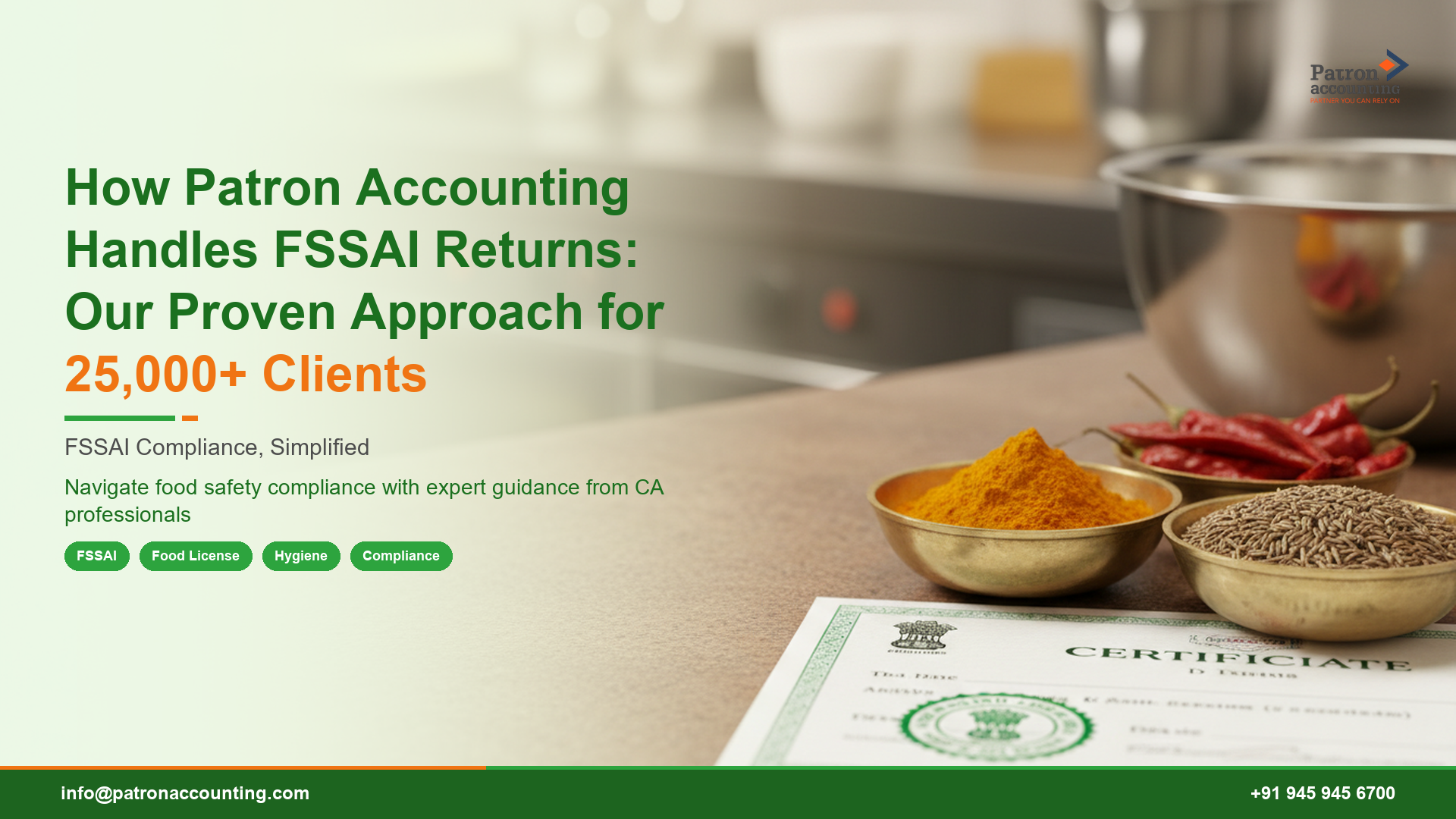 How Patron Accounting Handles FSSAI Returns: Our Proven Approach for 25,000+ Clients