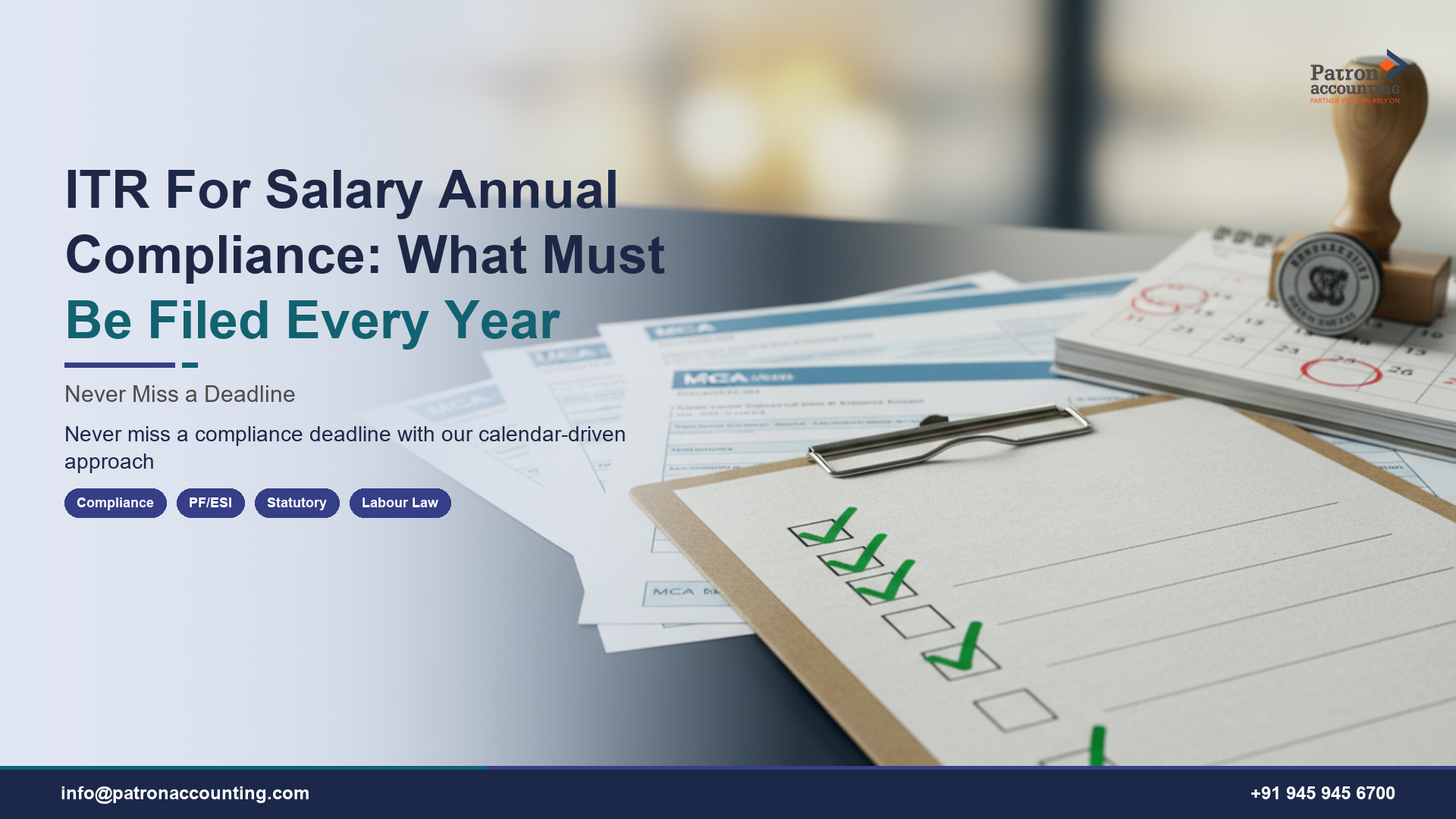 ITR For Salary Annual Compliance: What Must Be Filed Every Year