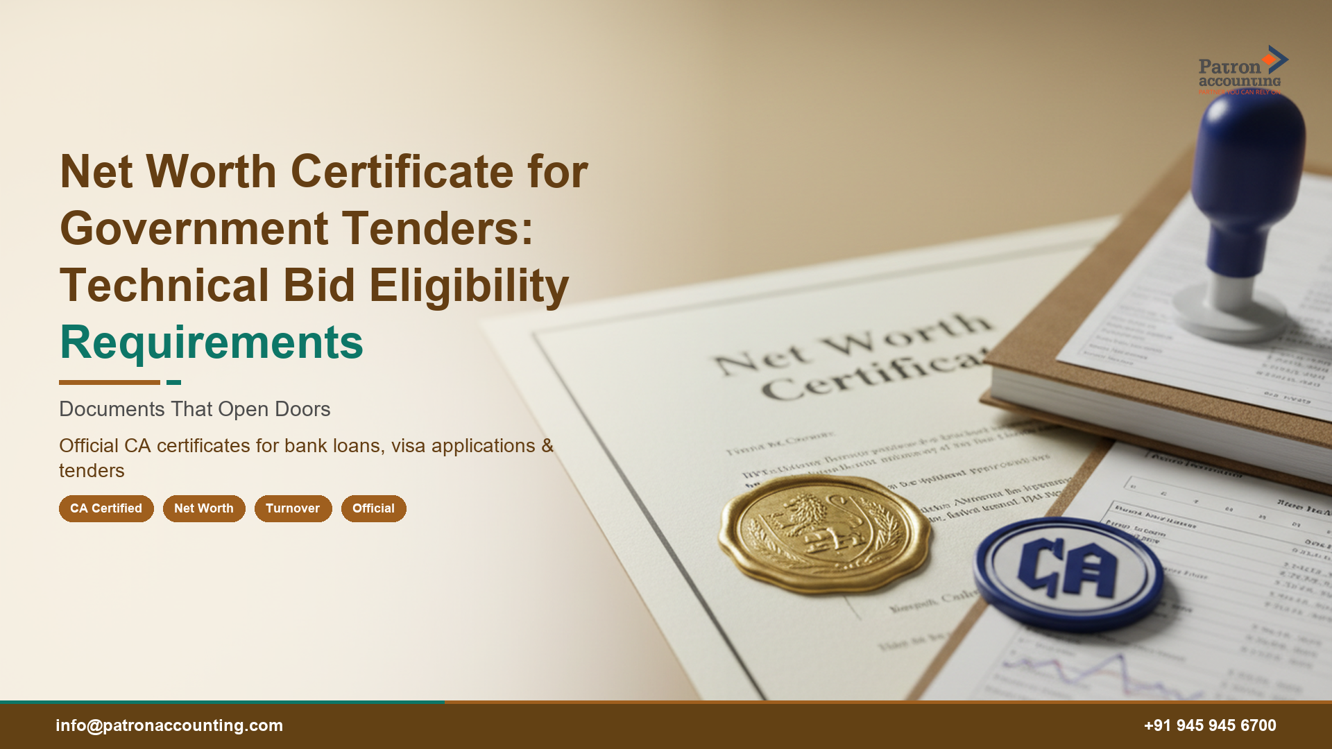 Net Worth Certificate for Government Tenders: Technical Bid Eligibility Requirements