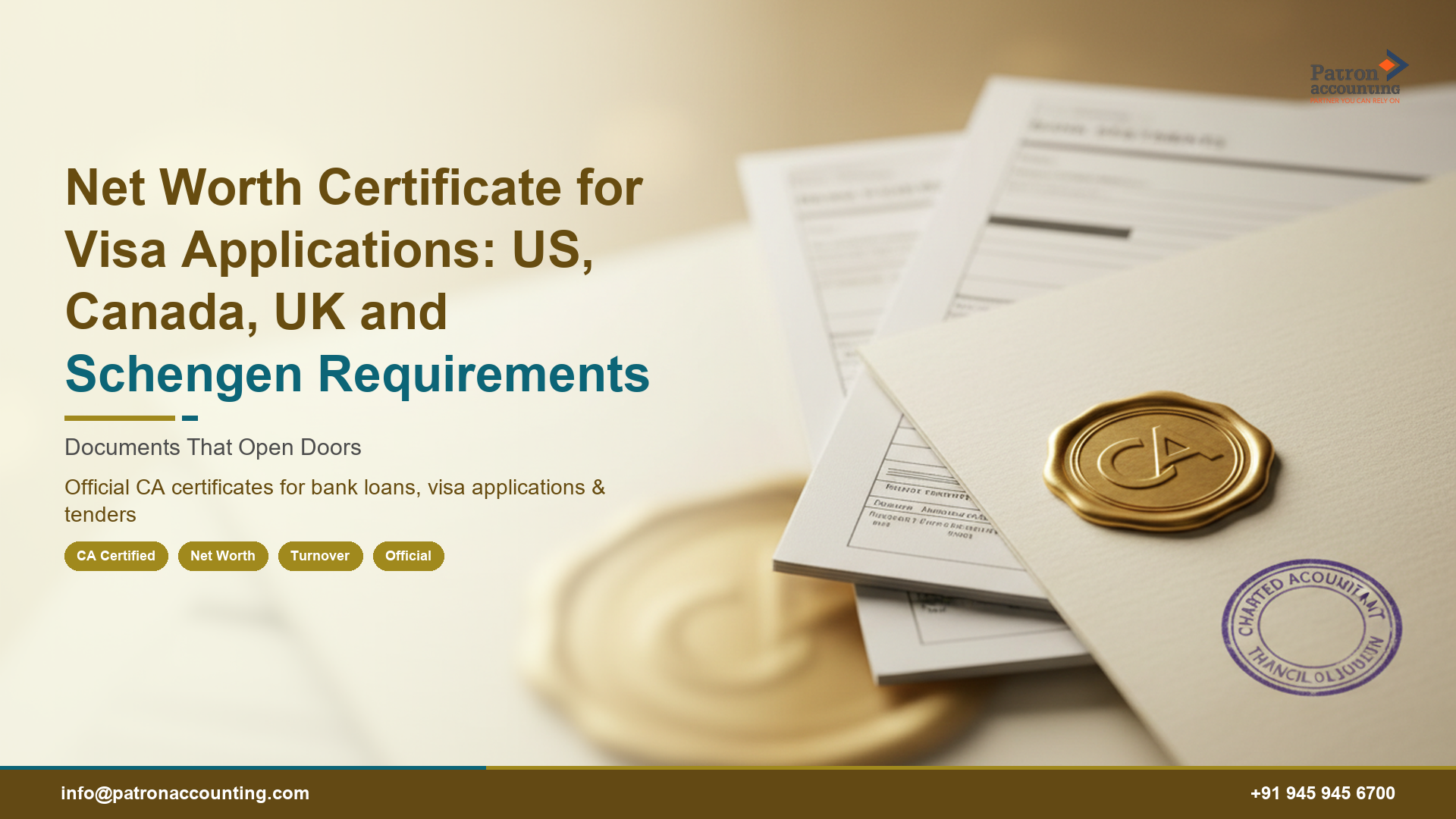 Net Worth Certificate for Visa Applications: US, Canada, UK and Schengen Requirements