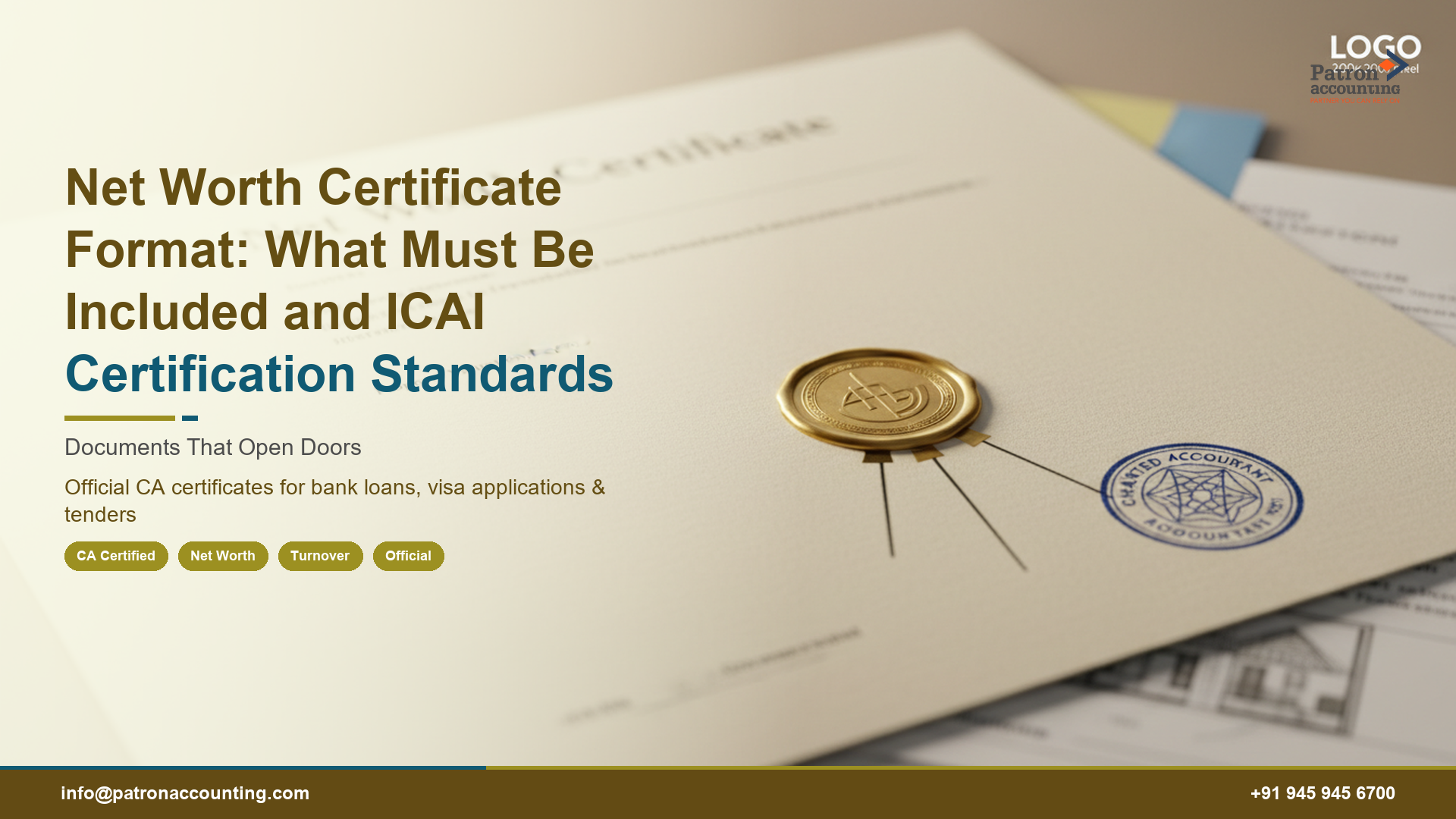 Net Worth Certificate Format: What Must Be Included and ICAI Certification Standards