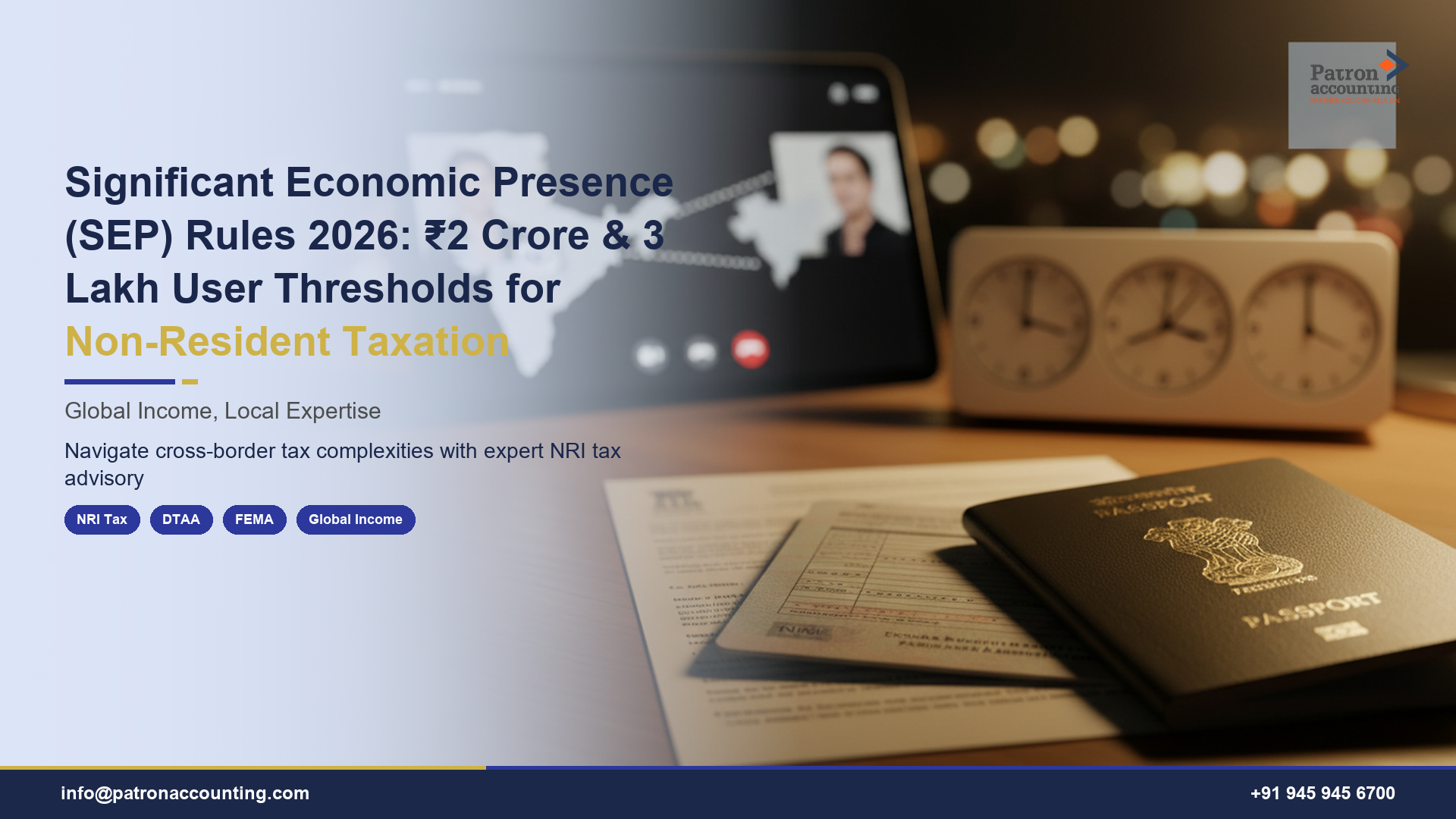 Significant Economic Presence (SEP) Rules 2026: ₹2 Crore & 3 Lakh User Thresholds for Non-Resident Taxation