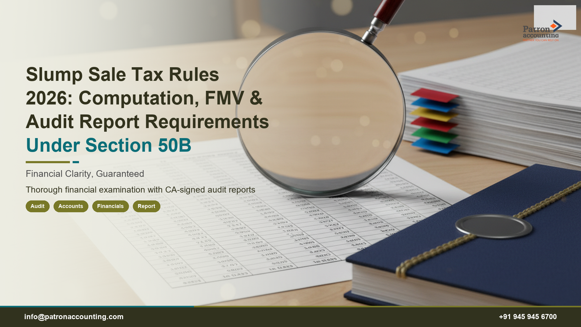 Slump Sale Tax Rules 2026: Computation, FMV & Audit Report Requirements Under Section 50B