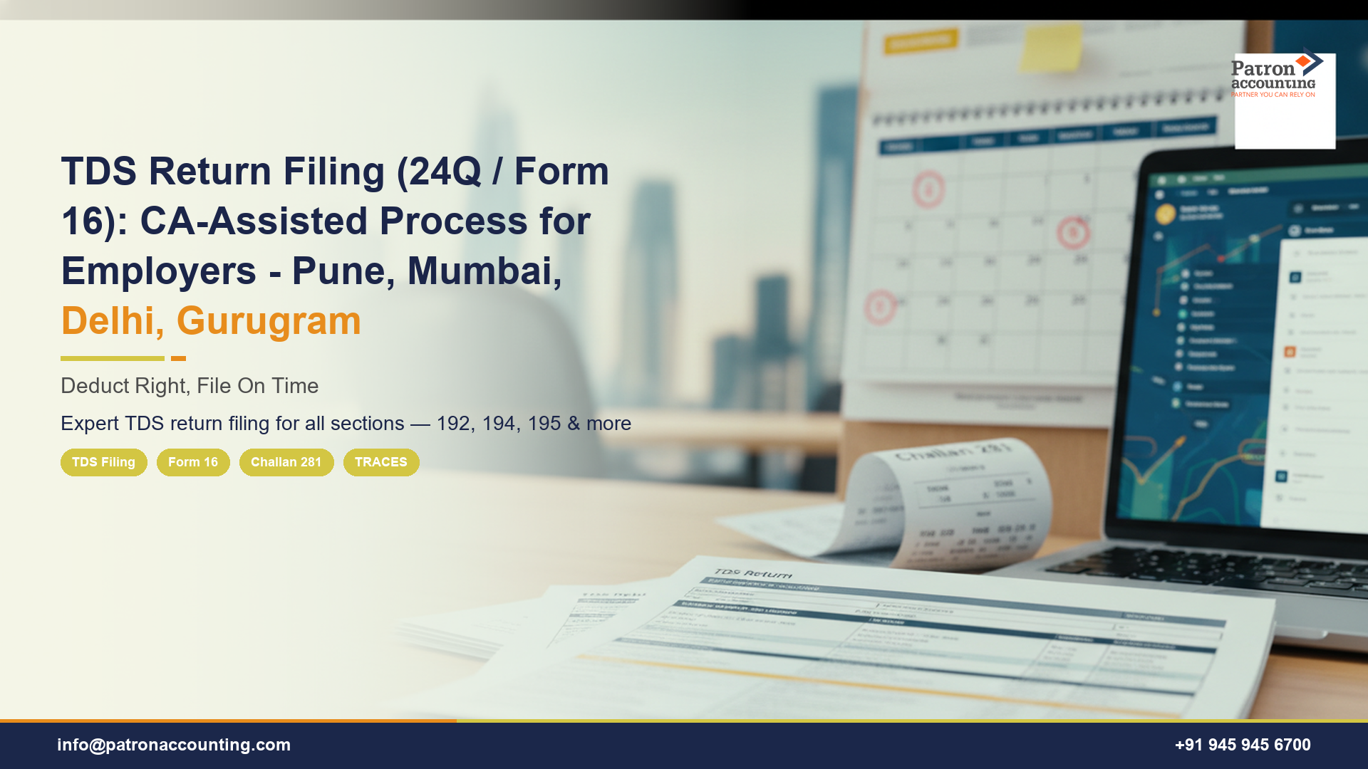 TDS Return Filing (24Q / Form 16): CA-Assisted Process for Employers - Pune, Mumbai, Delhi, Gurugram
