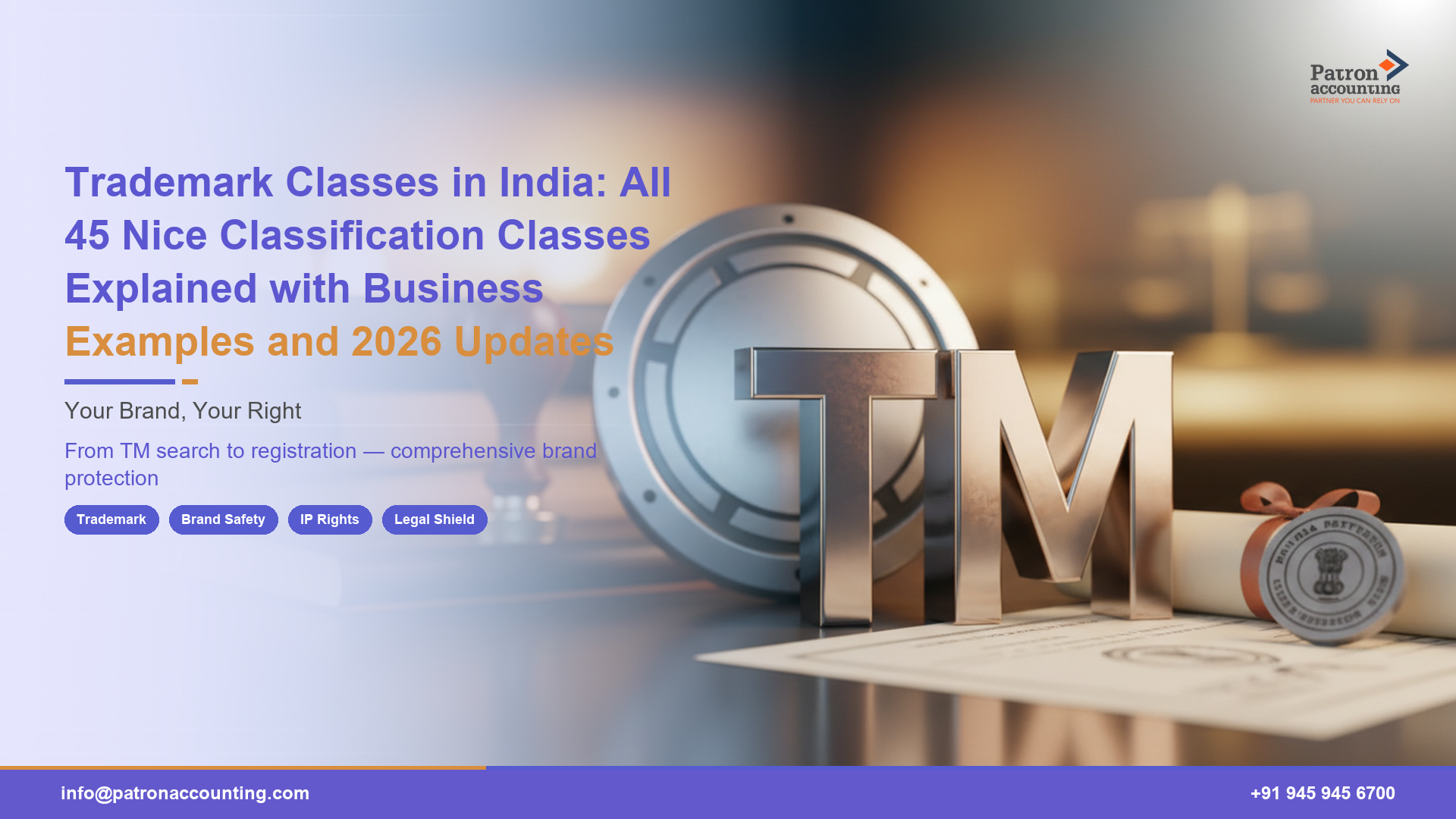 Trademark Classes in India: All 45 Nice Classification Classes Explained with Business Examples and 2026 Updates