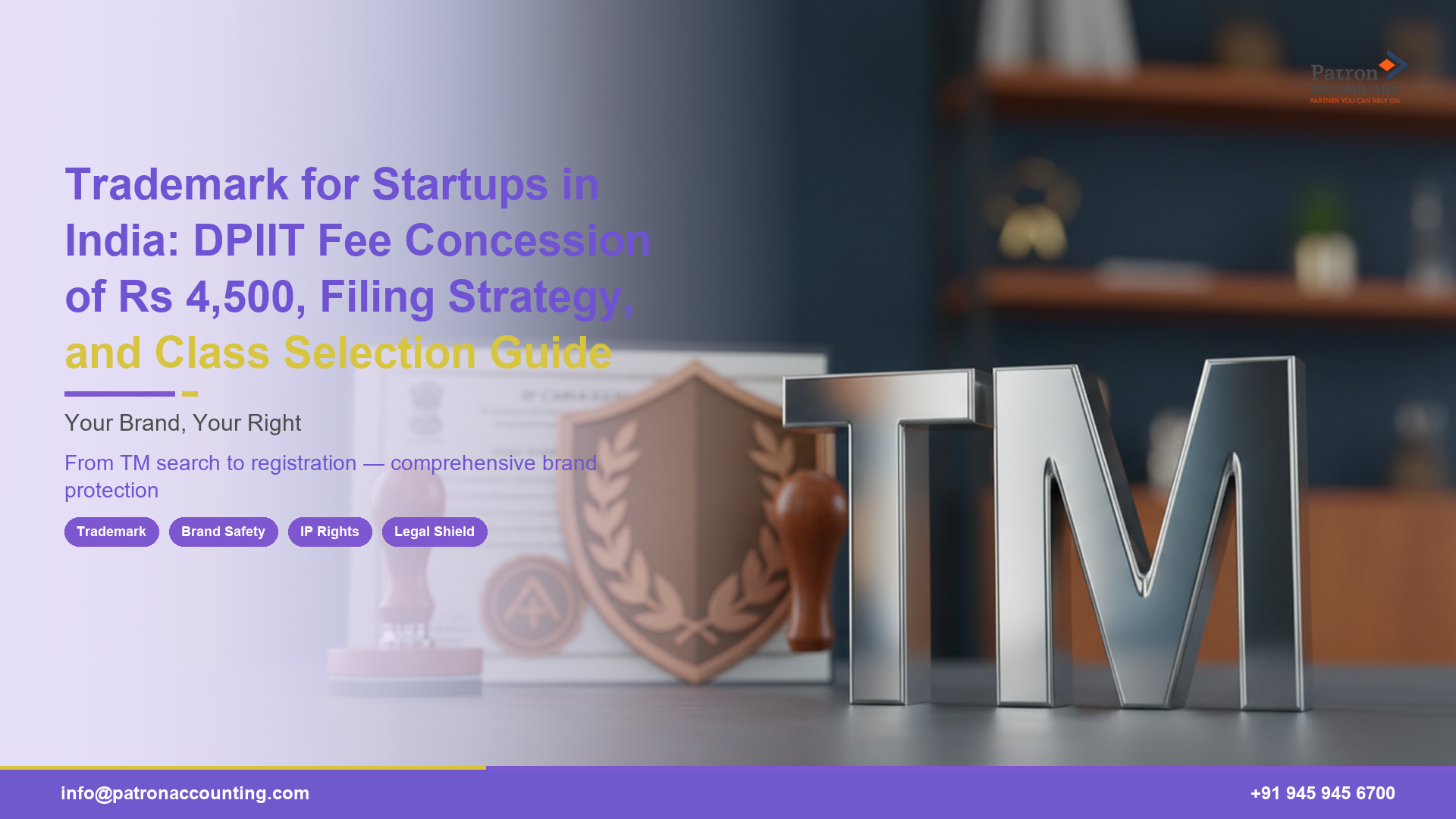 Trademark for Startups in India: DPIIT Fee Concession of Rs 4,500, Filing Strategy, and Class Selection Guide