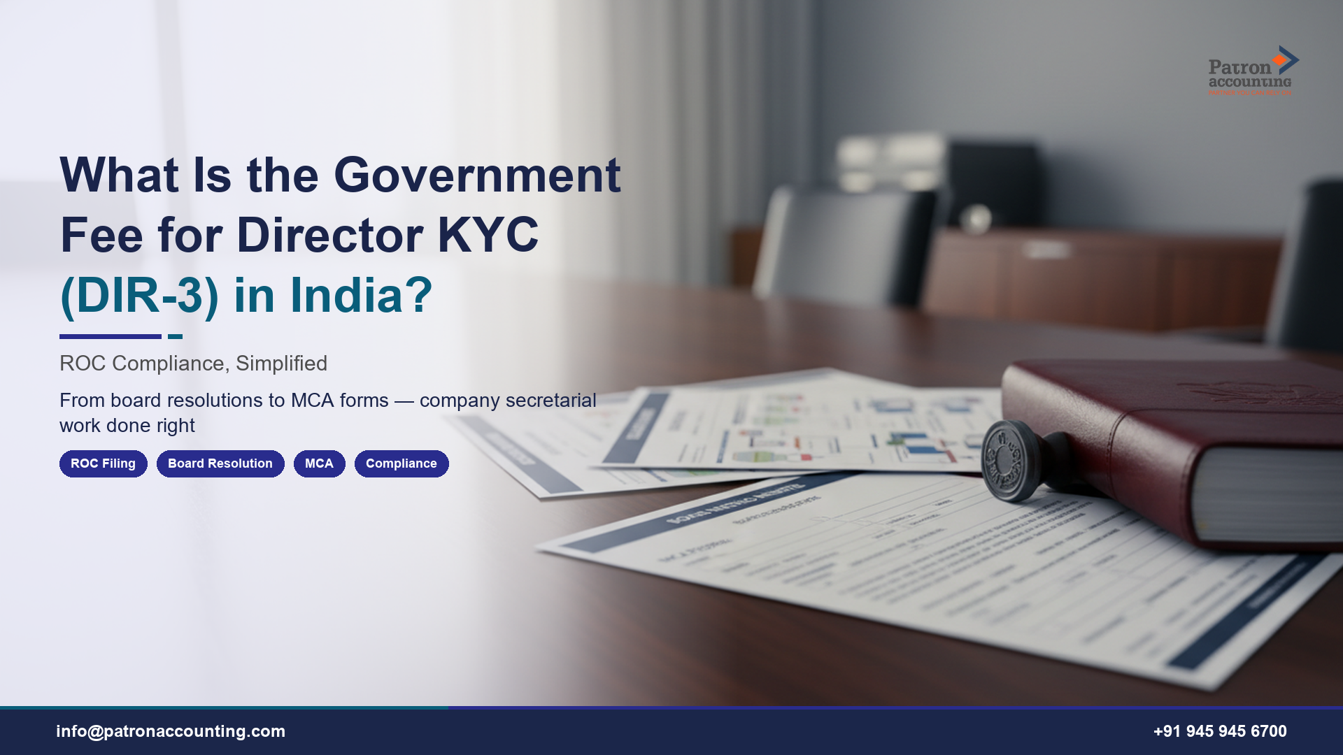 What Is the Government Fee for Director KYC (DIR-3) in India?