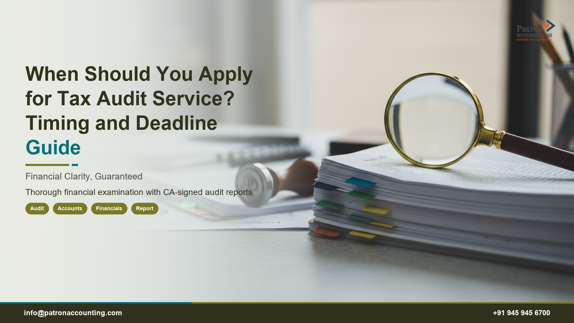 When Should You Apply for Tax Audit Service? Timing and Deadline Guide